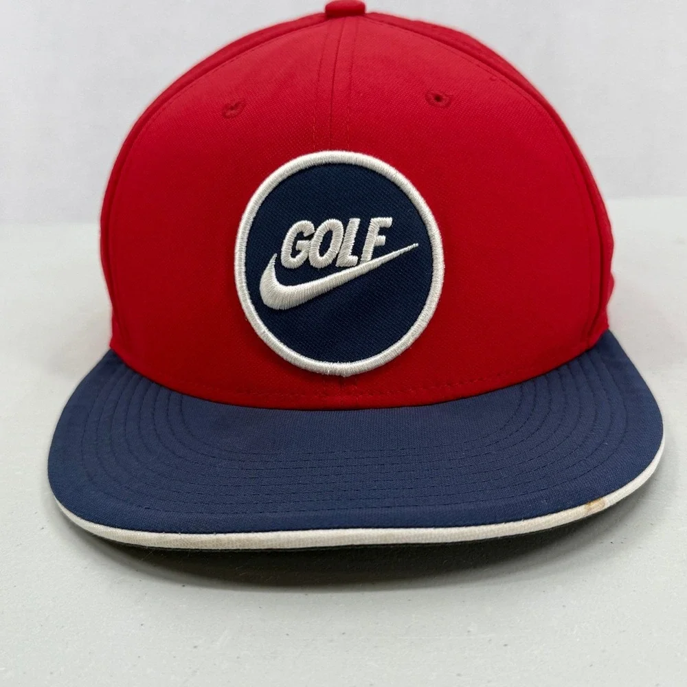 Nike Golf‎ Red Blue Snapback Hat Men's Adjustable Patch Cap Flat Brim 749956